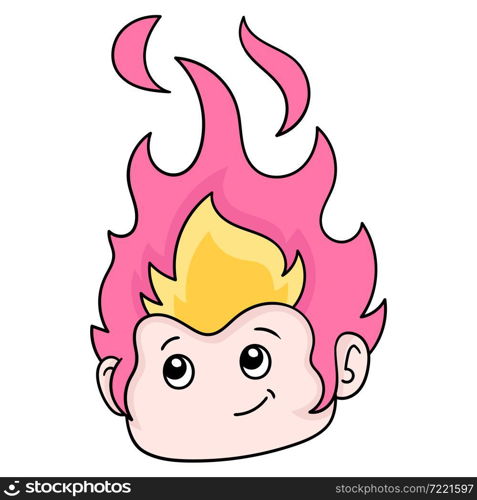 kid fire head cartoon