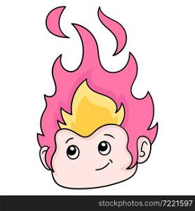 kid fire head cartoon