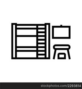 kid furniture line icon vector. kid furniture sign. isolated contour symbol black illustration. kid furniture line icon vector illustration