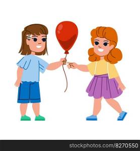 kid girl take give vector. care gift, charity help, donate family, father mother, support woman kid girl take give character. people flat cartoon illustration. kid girl take give vector