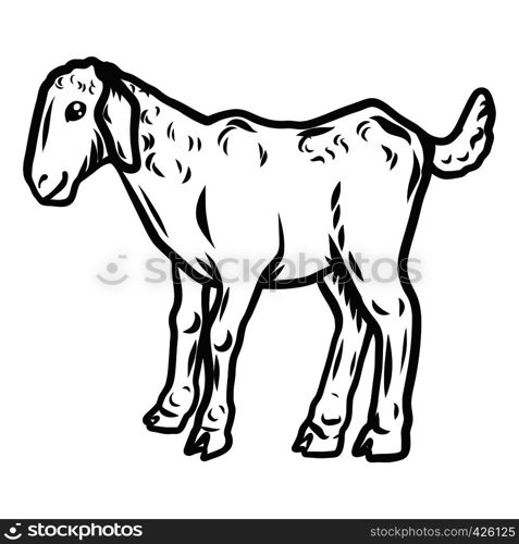 Kid goat icon. Hand drawn illustration of kid goat vector icon for web design. Kid goat icon, hand drawn style