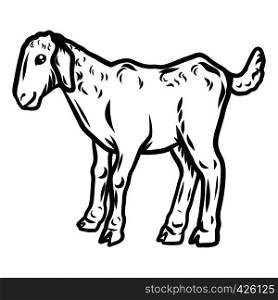 Kid goat icon. Hand drawn illustration of kid goat vector icon for web design. Kid goat icon, hand drawn style