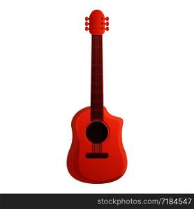 Kid guitar icon. Cartoon of kid guitar vector icon for web design isolated on white background. Kid guitar icon, cartoon style