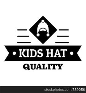 Kid hat logo. Simple illustration of kid hat vector logo for web. Kid hat logo, simple black style
