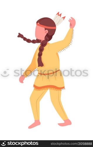 Kid in costume semi flat color vector character. Dynamic figure. Full body person on white. Halloween celebration isolated modern cartoon style illustration for graphic design and animation. Kid in costume semi flat color vector character