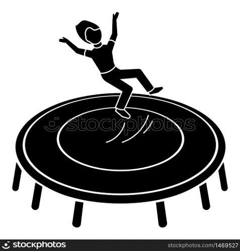 Kid on trampoline icon. Simple illustration of kid on trampoline vector icon for web design isolated on white background. Kid on trampoline icon, simple style