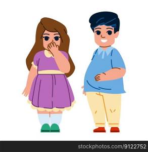 kid overweight vector. child fat, boy body, obesity unhealthy, obese diet, health weight kid overweight character. people flat cartoon illustration. kid overweight vector