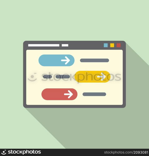 Kid programming icon flat vector. Computer classroom. School code technology. Kid programming icon flat vector. Computer classroom