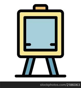 Kid room easel icon. Outline kid room easel vector icon color flat isolated. Kid room easel icon color outline vector