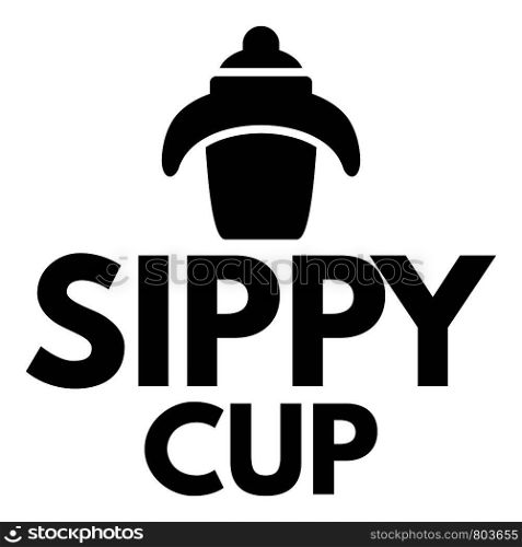Kid sippy cup logo. Simple illustration of kid sippy cup vector logo for web design isolated on white background. Kid sippy cup logo, simple style