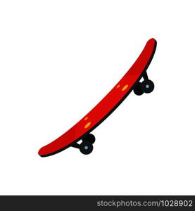 Kid skateboard icon. Flat illustration of kid skateboard vector icon for web design. Kid skateboard icon, flat style