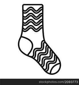Kid sock icon outline vector. Casual item. Cotton sock. Kid sock icon outline vector. Casual item