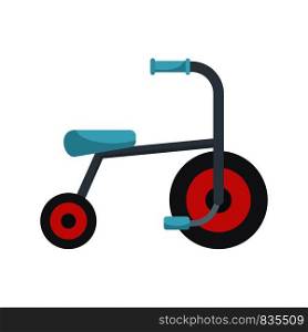 Kid tricycle icon. Flat illustration of kid tricycle vector icon for web isolated on white. Kid tricycle icon, flat style