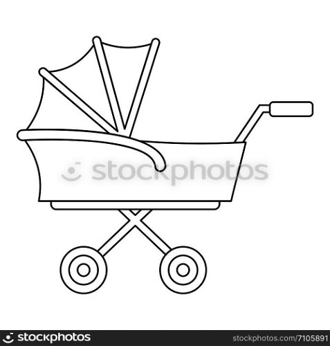 Kid trolley icon. Outline kid trolley vector icon for web design isolated on white background. Kid trolley icon, outline style