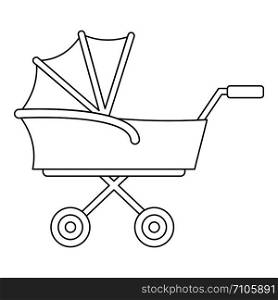 Kid trolley icon. Outline kid trolley vector icon for web design isolated on white background. Kid trolley icon, outline style