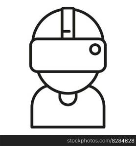 Kid vr headset icon outline vector. Virtual reality glasses. Digital video. Kid vr headset icon outline vector. Virtual reality glasses