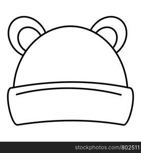 Kid winter headwear icon. Outline kid winter headwear vector icon for web design isolated on white background. Kid winter headwear icon, outline style