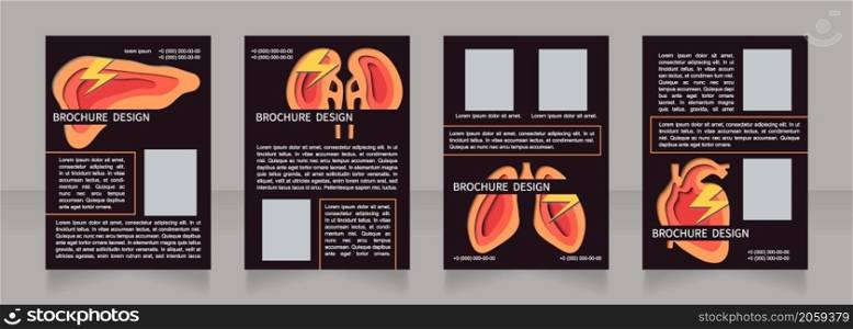Kidney chronic disorder therapy blank brochure layout design. Vertical poster template set with empty copy space for text. Premade corporate reports collection. Editable flyer paper pages. Kidney chronic disorder therapy blank brochure layout design