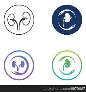 kidney health and kidney care logo using vector concept icon