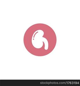 Kidney icon vector. Urology logo design template.