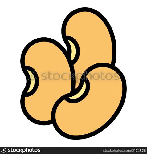 Kidney plant bean icon. Outline kidney plant bean vector icon color flat isolated. Kidney plant bean icon color outline vector