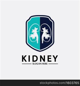 Kidney Shield Logo Template Design Vector, Emblem, Design Concept, Creative Symbol, Icon.