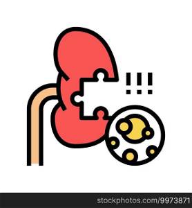 kidney stones gout symptom color icon vector. kidney stones gout symptom sign. isolated symbol illustration. kidney stones gout symptom color icon vector illustration