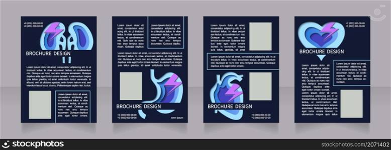 Kidney stones signs and symptoms blank brochure layout design. Vertical poster template set with empty copy space for text. Premade corporate reports collection. Editable flyer paper pages. Kidney stones signs and symptoms blank brochure layout design