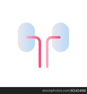 Kidneys flat gradient two-color ui icon. Organ transplantation. Checkup of urinary system. Simple filled pictogram. GUI, UX design for mobile application. Vector isolated RGB illustration. Kidneys flat gradient two-color ui icon