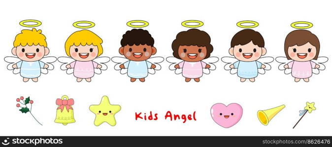 Kids Angel Filled Clipart, children Angel