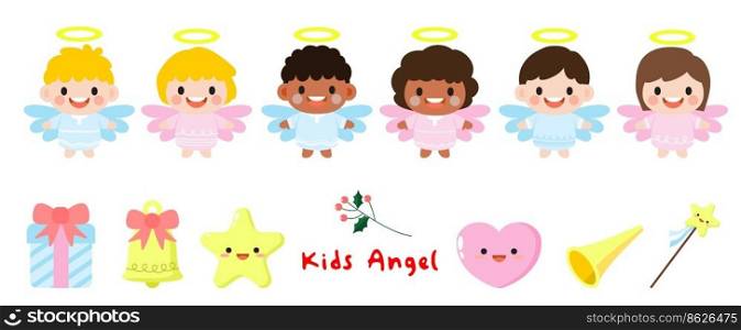 Kids Angel Flat Clipart, children Angel