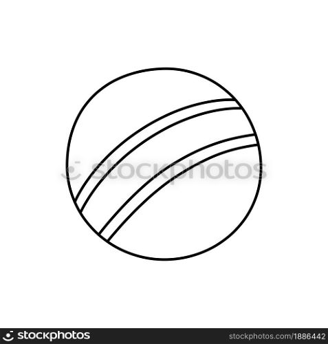 Kids ball. Sport equipment line sketch. Hand drawn doodle outline icon. Vector black and white freehand fitness illustration