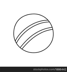 Kids ball. Sport equipment line sketch. Hand drawn doodle outline icon. Vector black and white freehand fitness illustration