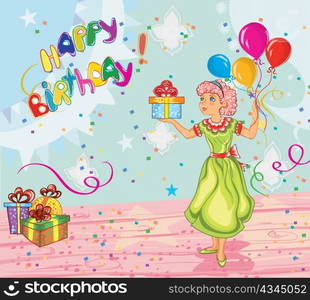 kids birthday party vector illustration