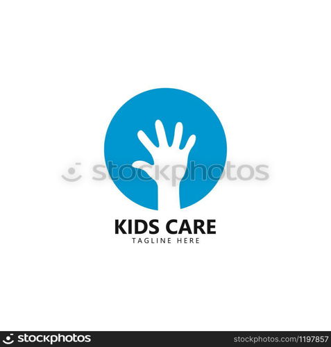 kids care logo unity vector icon illustration design