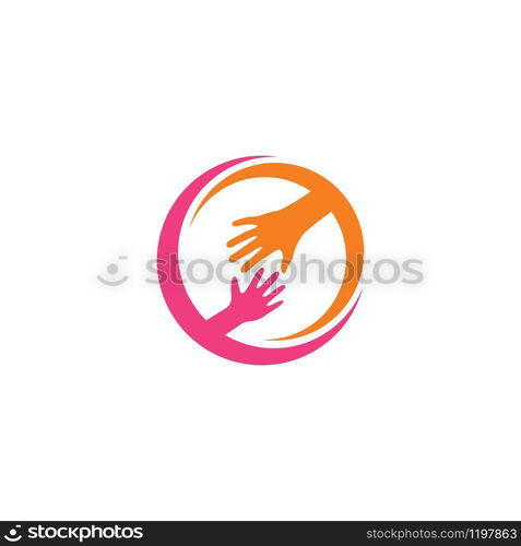 kids care logo unity vector icon illustration design