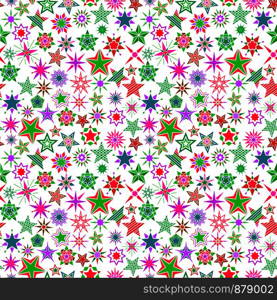 Kids colorful cartoon stars pattern with white background. Vector illustration. Kids colorful cartoon stars pattern