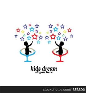 Kids Dream Logo Design Template Vector Illustration