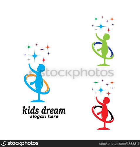 Kids Dream Logo Design Template Vector Illustration