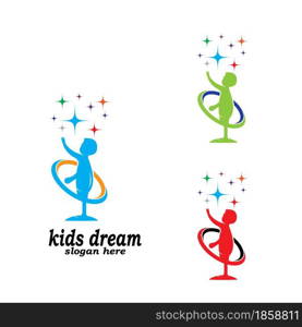 Kids Dream Logo Design Template Vector Illustration