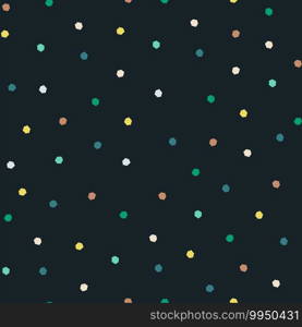 Kids fashion design for textile, wallpaper, wrapping, web backgrounds and other pattern fills. Vector seamless pattern with colorful festive confetti on black background