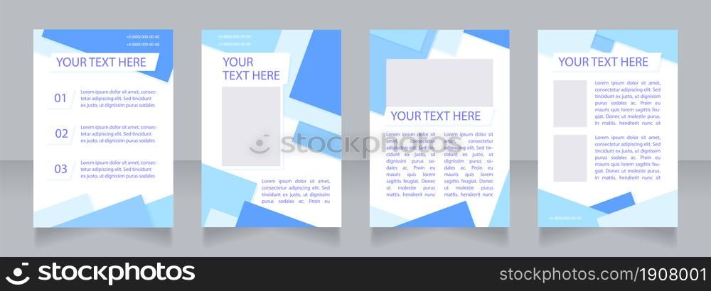 Kids festival program blank brochure layout design. Children holiday. Vertical poster template set with empty copy space for text. Premade corporate reports collection. Editable flyer paper pages. Kids festival program blank brochure layout design
