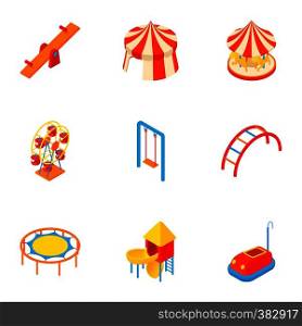 Kids games icons set. Cartoon illustration of 9 kids games vector icons for web. Kids games icons set, cartoon style