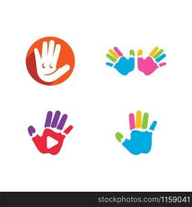 kids hands logo vector template
