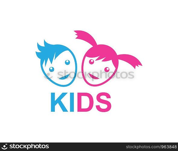 kids icon logo vector illustration template