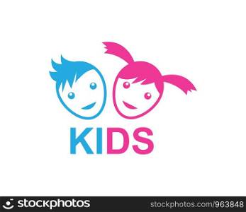 kids icon logo vector illustration template