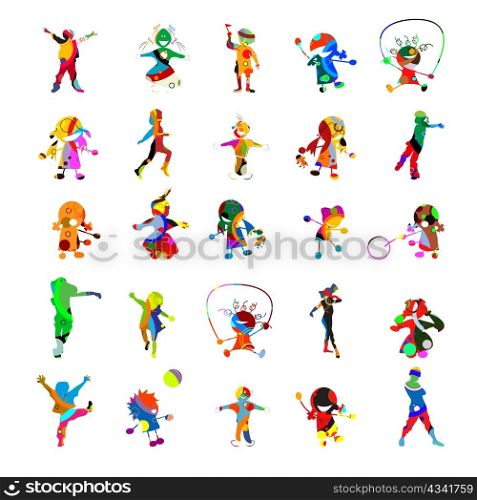 Kids kids kids, collection of against white background