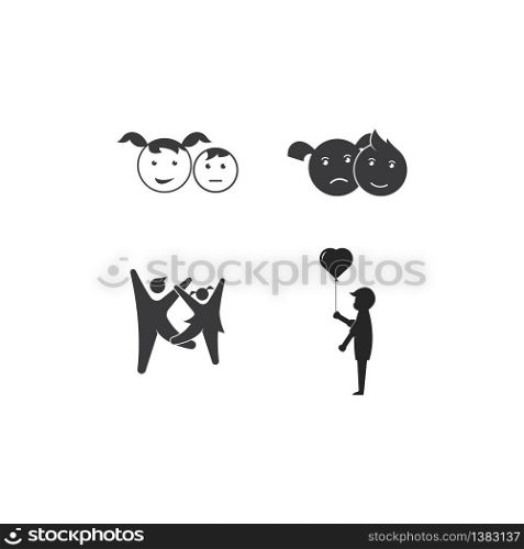 Kids logo vector illustration design