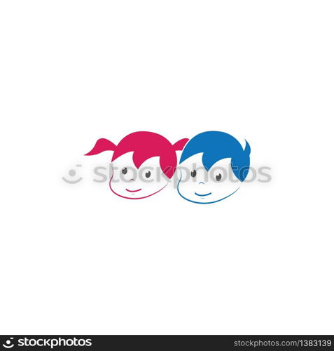 Kids logo vector illustration design