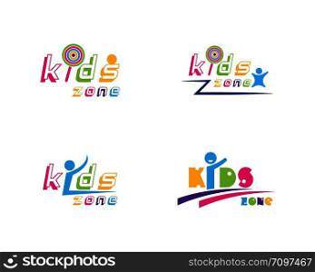 kids play logo design vector template